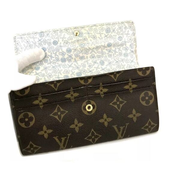Authentic Louis Vuitton Portefeiulle Sarah Bifold Wallet Blue Floral Interior - Picture 5 of 8
